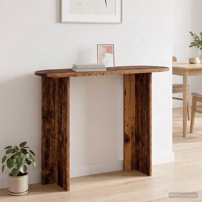 vidaXL Tavolo consolle moderno in legno color marrone L 100 cm x P 39,5 cm x H 75 cm
