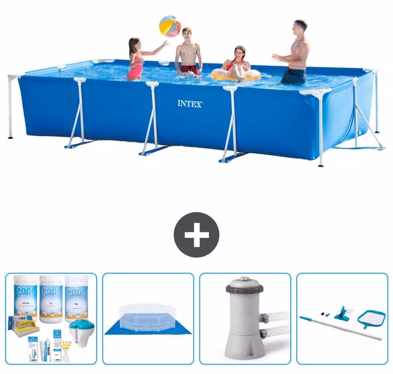Piscina fuori terra rettangolare - 450x220x84 cm - 5 pezzi - Modello S20847