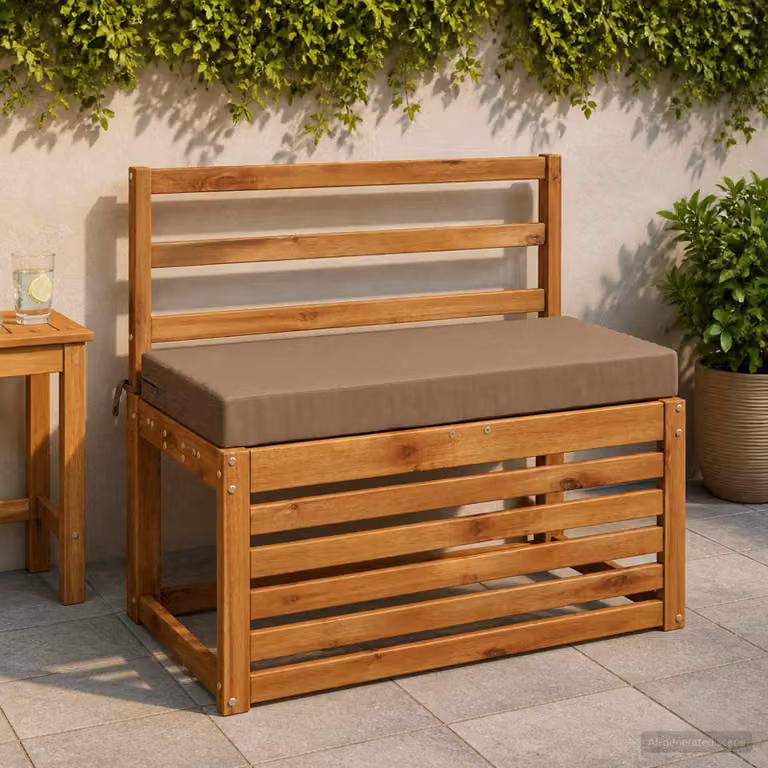 Cuscino per panchina vidaXL SOEST in poliestere con rivestimento rimovibile e resistente ai raggi UV, colore beige/marrone