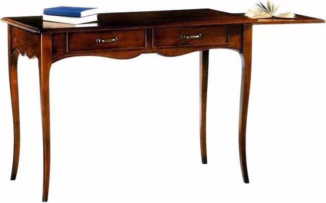 Scrivania classica in arte povera noce scuro Mobili 2G L: 108 cm, P: 56 cm, H: 80 cm – 4