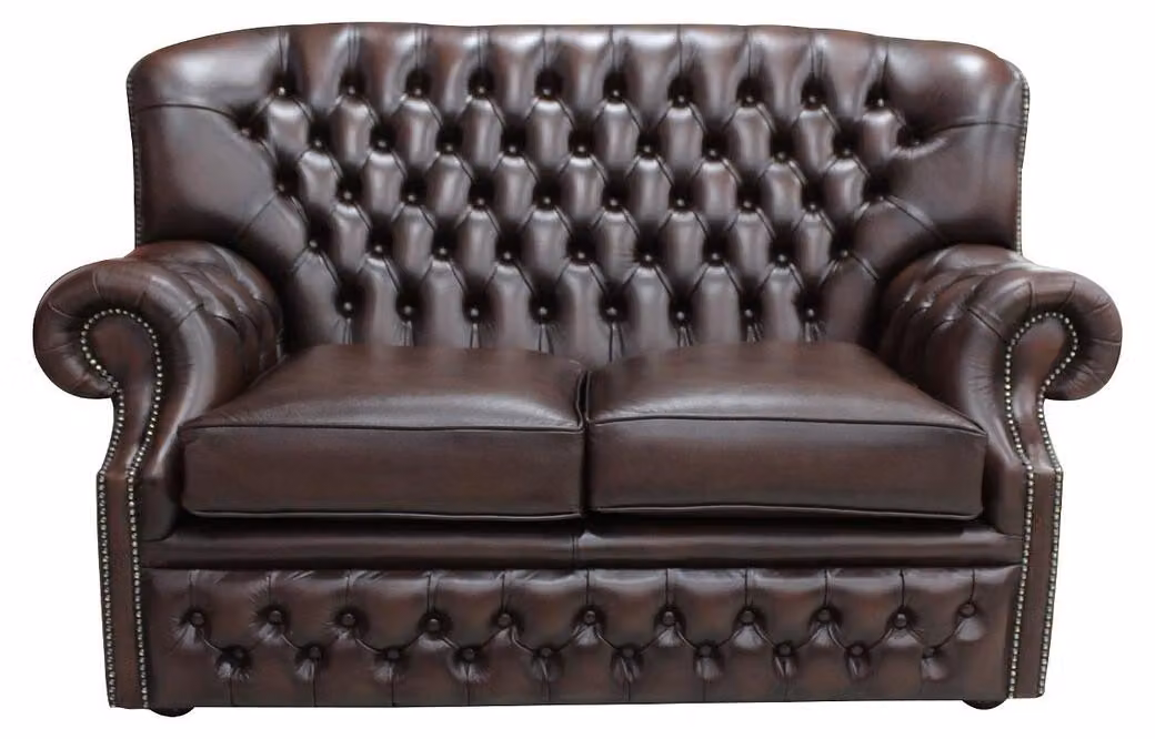 2 Sitzer Couch Polster Ohrensofa Chesterfield Leder Couchen Sofas Garnitur