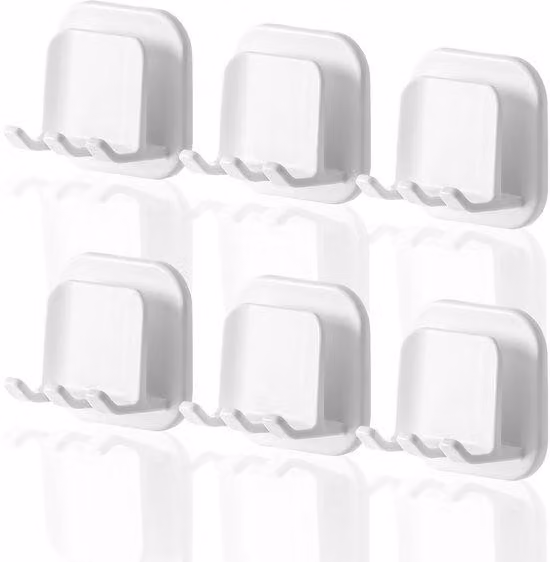 Portaspazzolini elettrici a 6 posti, impermeabili, autoadesivi, da parete, per bagno, cucina, soggiorno