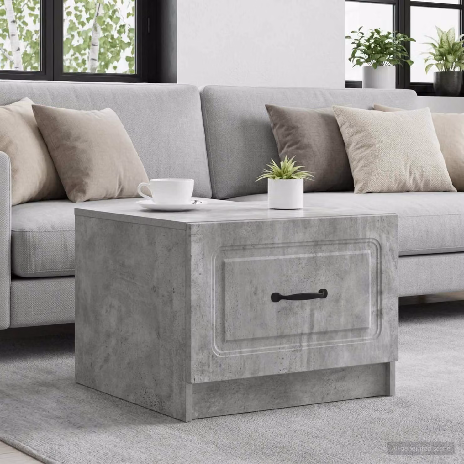 vidaXL Tavolino da salotto moderno in MDF Grigio opaco L/P/H: 49 x 50 x 37 cm