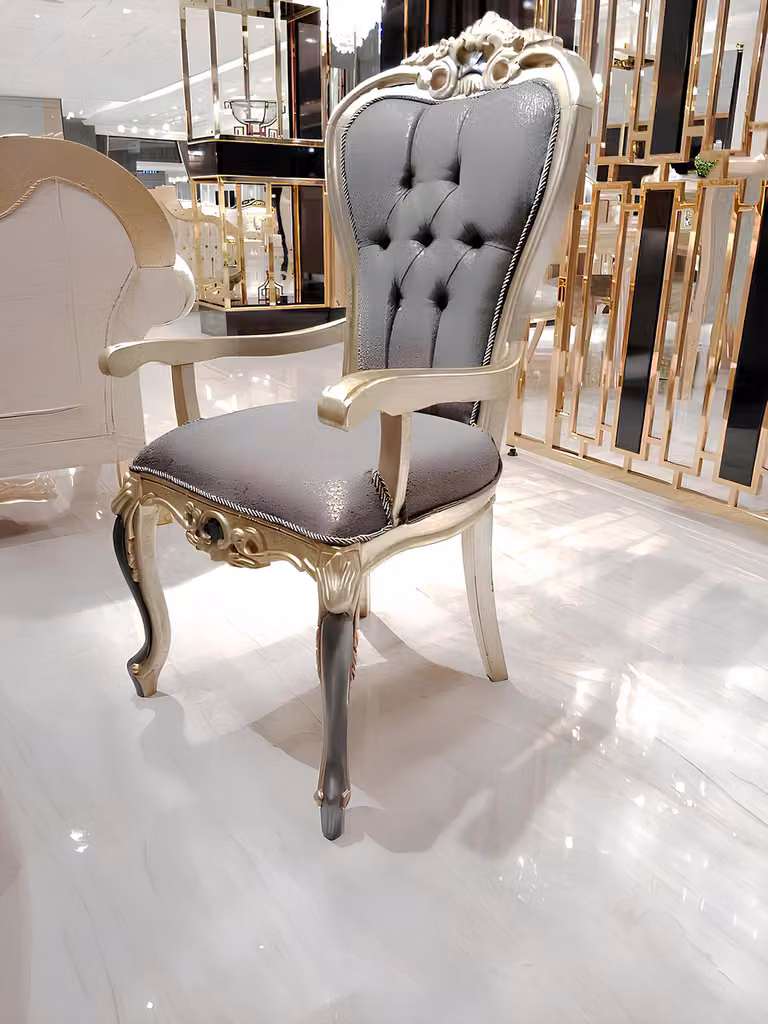 Exklusives Esszimmer Stühl Gemütlicher Stuhl Holz Textil Esszimmer Stühle