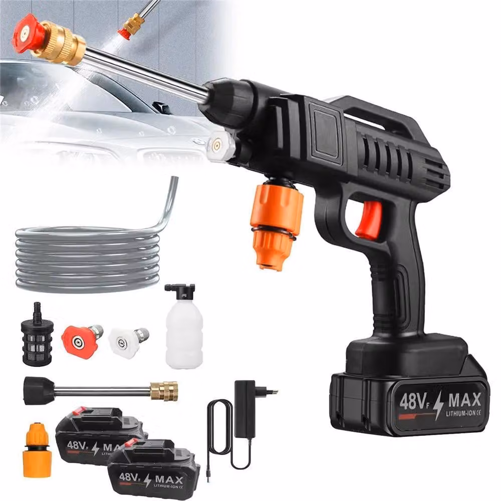 Idropulitrice a batteria - Pistola a getto d'acqua - 1500 W - 50 bar - Compatibile con batteria da 21 V - 6000 mAh - Ideale per la pulizia di finestre e automobili