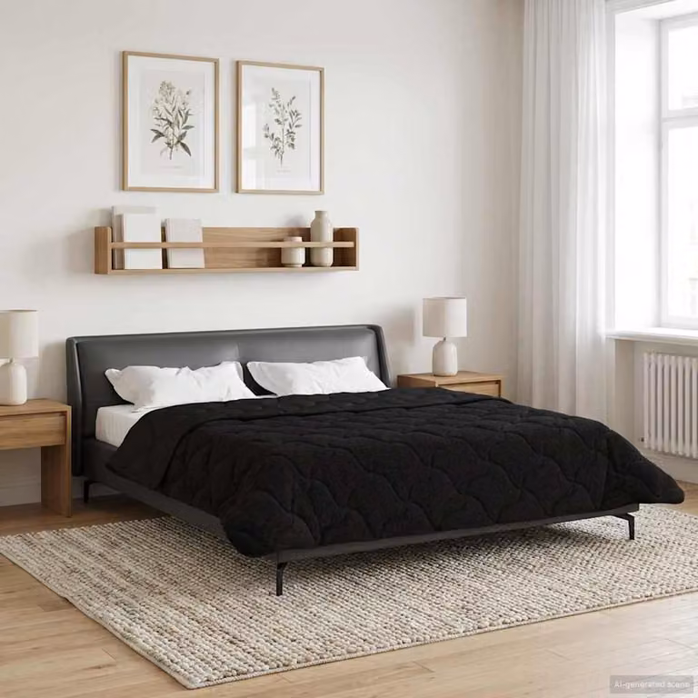 Piumino estivo traspirante e reversibile vidaXL in microfibra nero 200 x 220 cm
