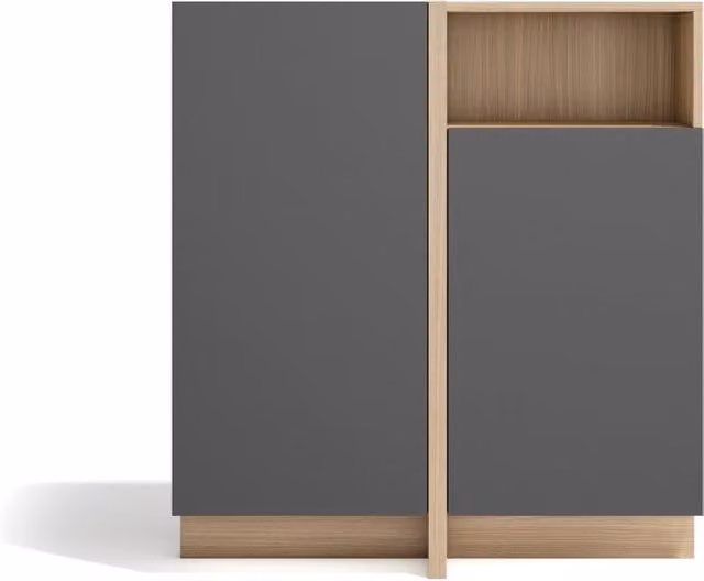 Madia contenitore Herdasa 1 vano 2 ante effetto noce chiaro gris