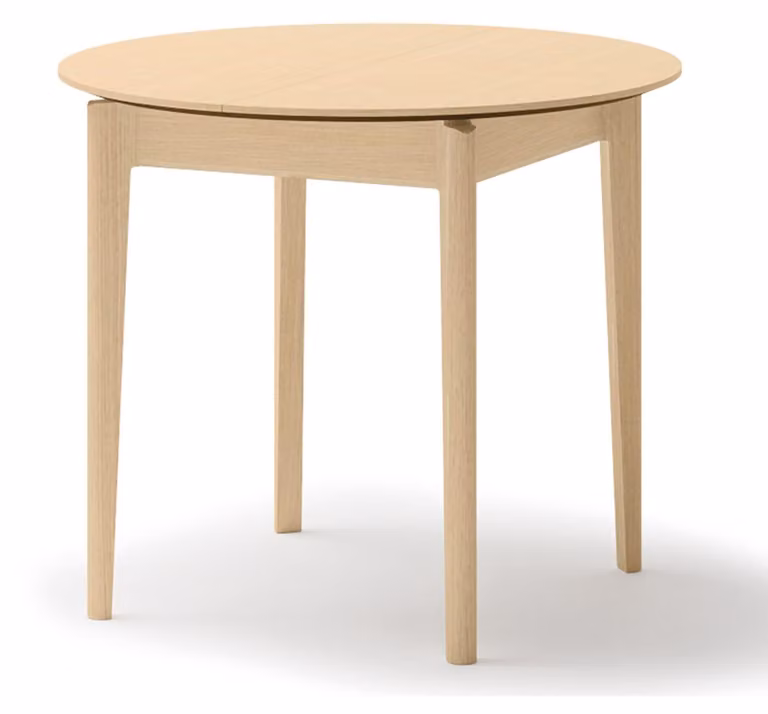Selsey Plot – Tavolo da pranzo allungabile, finitura effetto legno di quercia chiaro, dimensioni 90–210x90 cm