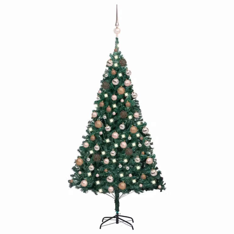 Maison Exclusive - Albero di Natale artificiale con luci e palline, verde, 180 cm