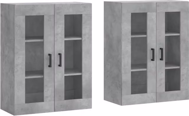 Armadietti a Parete 2 pz Grigio Cemento in Legno Multistrato CFW4736839