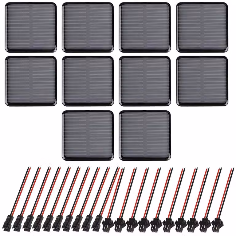 10 pannelli solari mini, 2V, 50x50mm, portatili, per progetti fai-da-te