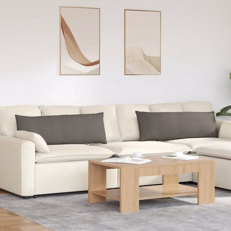 Set di 2 cuscini da divano vidaXL in velluto a coste grigio, L 120 cm x P 40 cm