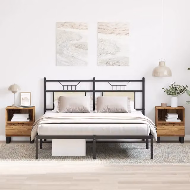 Set di 2 comodini Design Mania in legno multistrato color marrone, L 40 cm x P 35 cm x H 50 cm