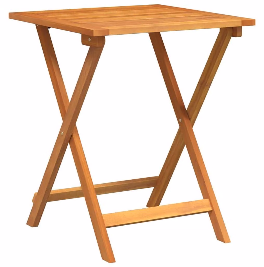 Tavolo pieghevole da giardino in legno di acacia massello, dimensioni 60 x 60 x 72 cm