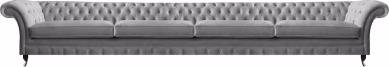 Chesterfield Sofa Viersitzer Couch Wohnzimmer Luxus Polster Grau Einrichtung