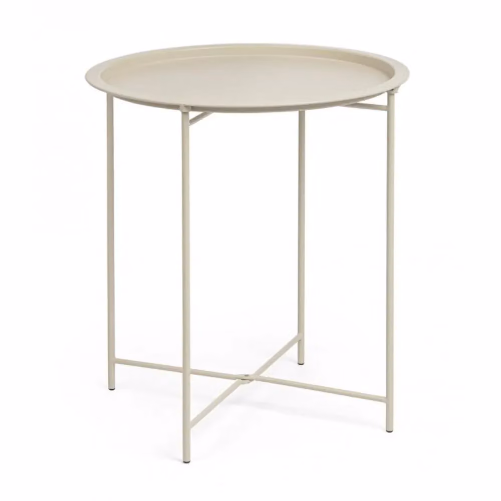 Set di 6 tavolini rotondi AUSTIN in acciaio beige