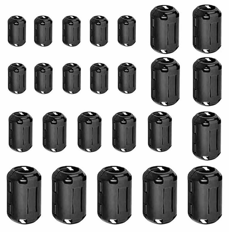 Anelli ferromagnetici con clip, confezione da 25 pezzi, dimensioni da 3,5 a 13 mm, filtri anti-rumore