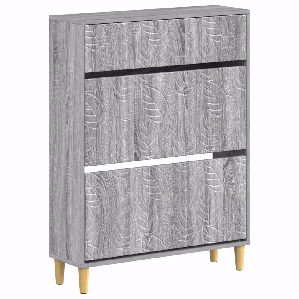 Mobile porta scarpe moderno vidaXL grigio in MDF L/P/H: 78 x 24 x 103 cm – 2