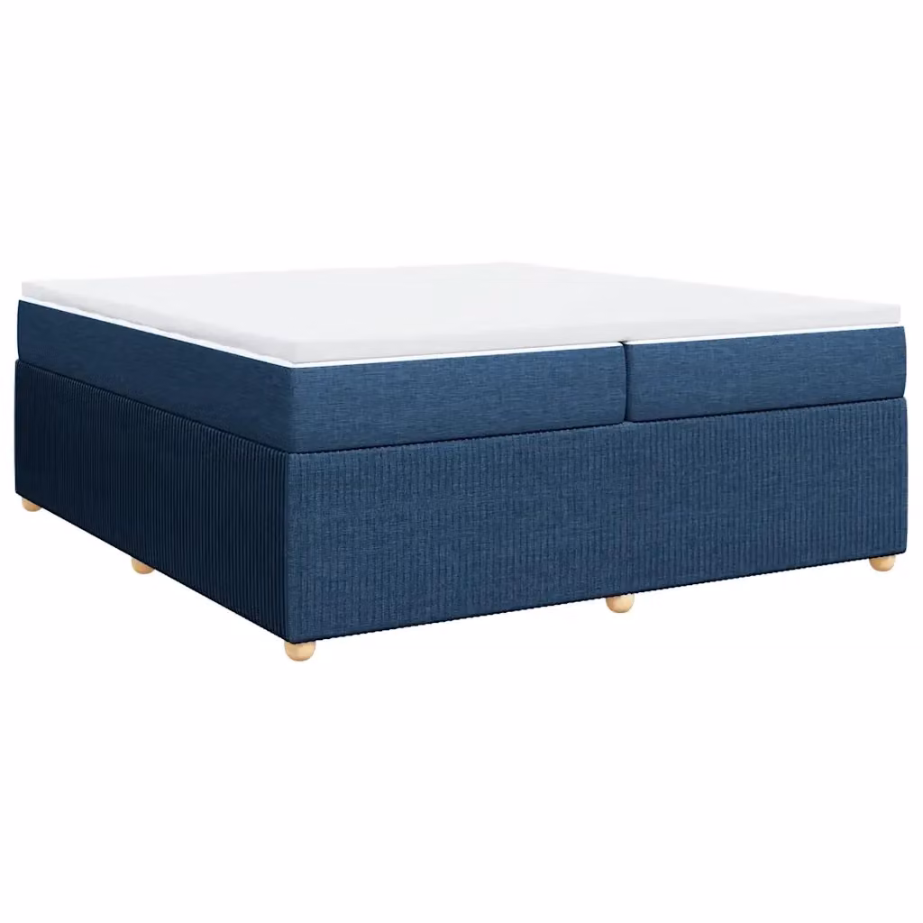 Letto Ibrido vidaXL con Materasso Blu e Bianco in Tessuto e Struttura in Legno di Pino L/P: 200 x 200 cm – 2