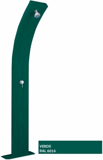 Doccia solare da giardino Dada Curva Arkema in alluminio, capacità 40 litri, colore verde e blu
