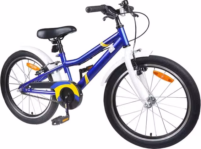 Bicicletta per bambini da 22 pollici blu e bianca con componenti in metallo e gomma – 1