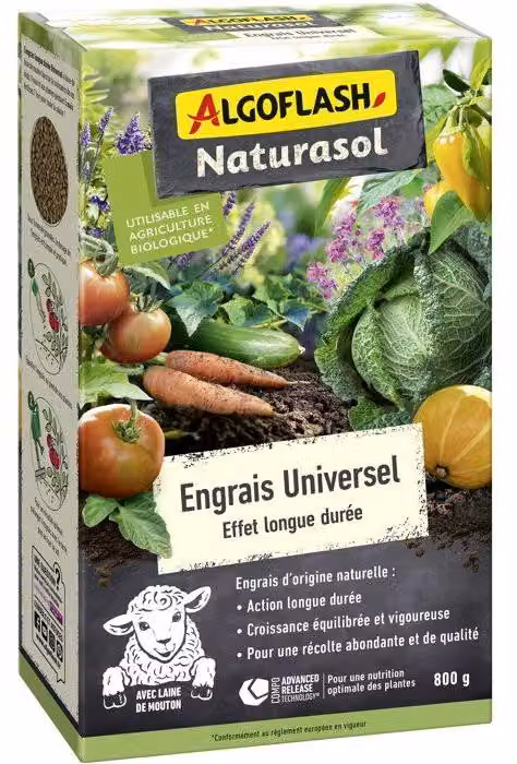 Fertilizzante universale ALGOFLASH NATURASOL, a rilascio prolungato, 800 g, UAB
