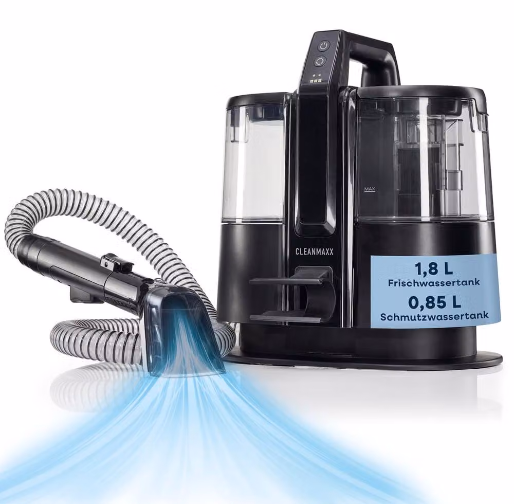 CLEANmaxx: Aspirapolvere portatile a batteria per la pulizia di interni auto, tappeti e tessuti, ideale per la pulizia a umido, senza fili