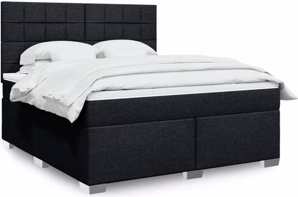 Maison Exclusive - Giroletto a Molle con Materasso Nero 180x200 cm in Tessuto
