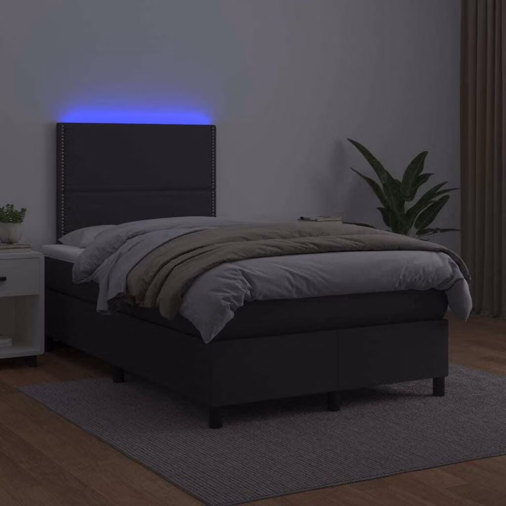 Maison Exclusive - Giroletto a Molle con Materasso e LED Nero 120x200cm Pelle finta