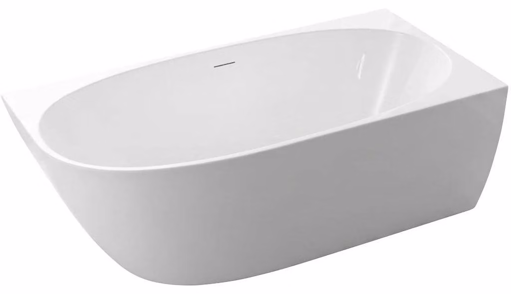 CERANO - Vasca da bagno freestanding in acrilico Livia, versione destra - bianco lucido - 170x81 cm