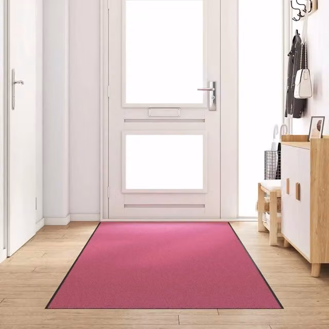 Tappeto moderno rettangolare vidaXL in poliammide e PVC, Rosa e Nero, L: 350 cm, P: 120 cm, H: 1 cm – 1