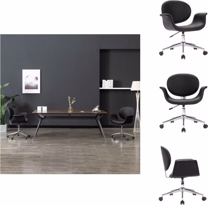 vidaXL Sedia da ufficio girevole, nera, in ecopelle - Sedie da ufficio