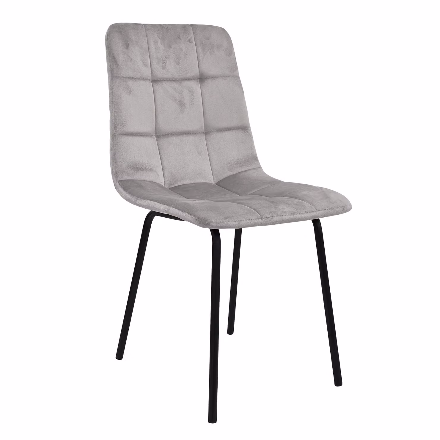 Sedia Imbottita Grigia con Gambe in Metallo Vestiamo Casa H85 x L44 x P40 cm – 1