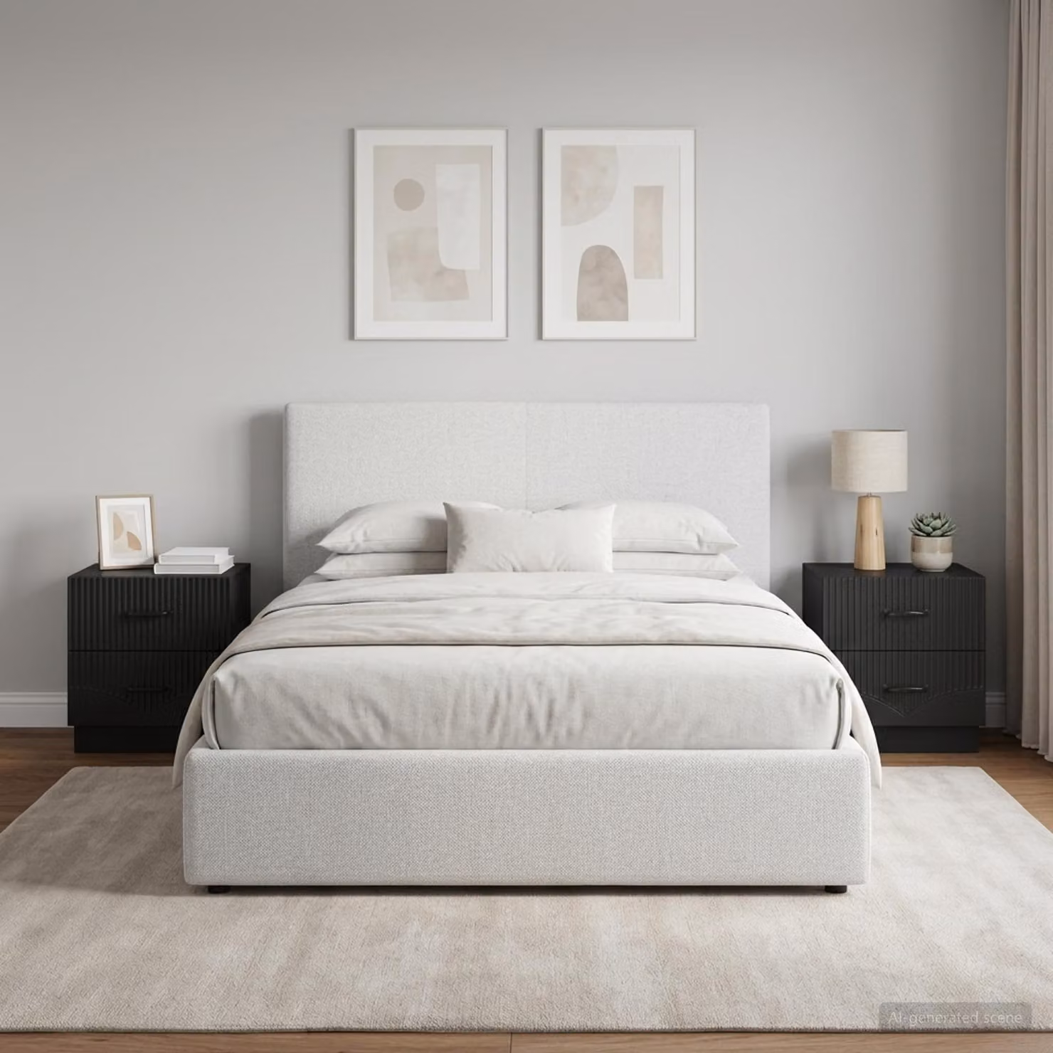 Set di 2 Armadi da Notte vidaXL in MDF Nero Lucido L 43 cm x P 34,5 cm x H 44,5 cm