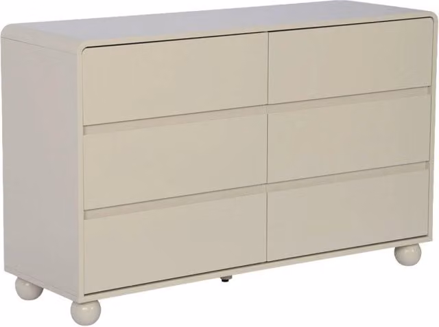 Cassettiera per bambini effetto legno laccato, 6 cassetti