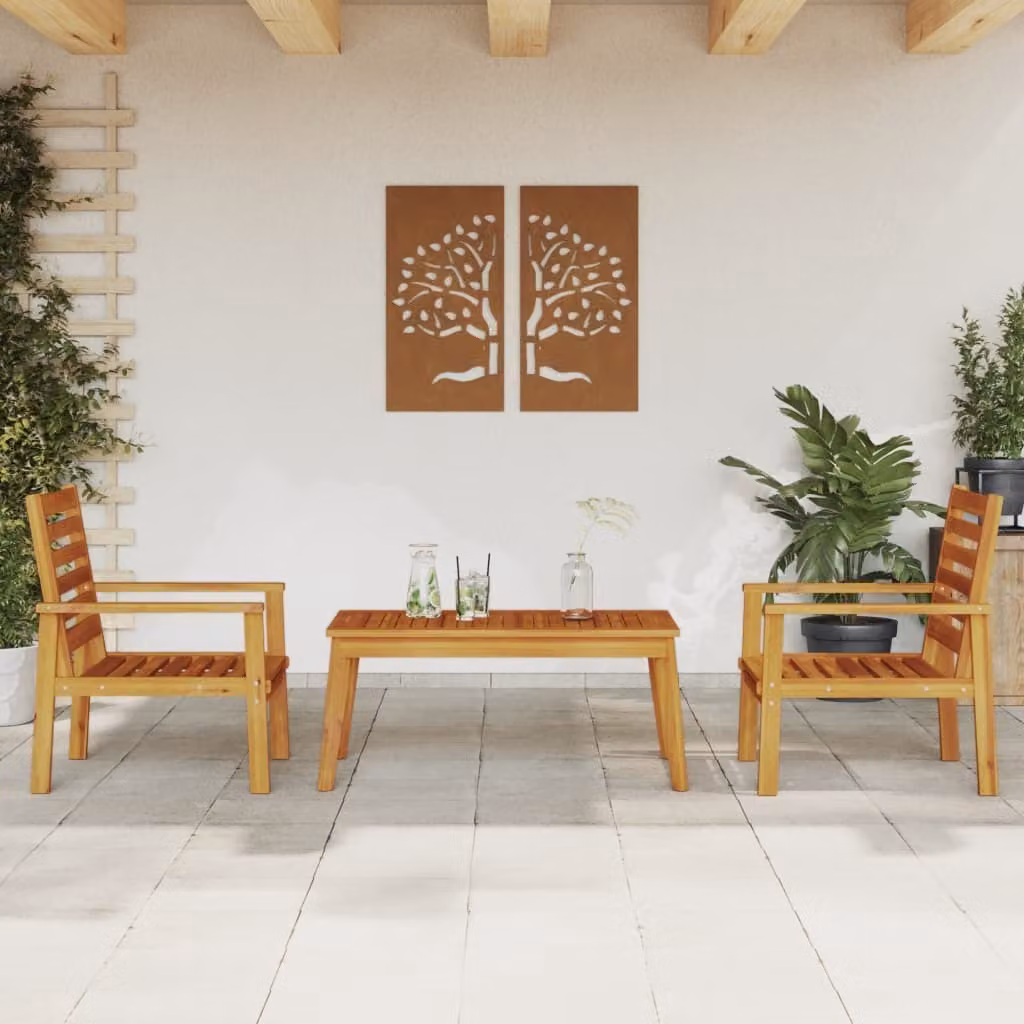 Maison Exclusive - Set da Salotto da Giardino 3 pz in Legno Massello di Acacia