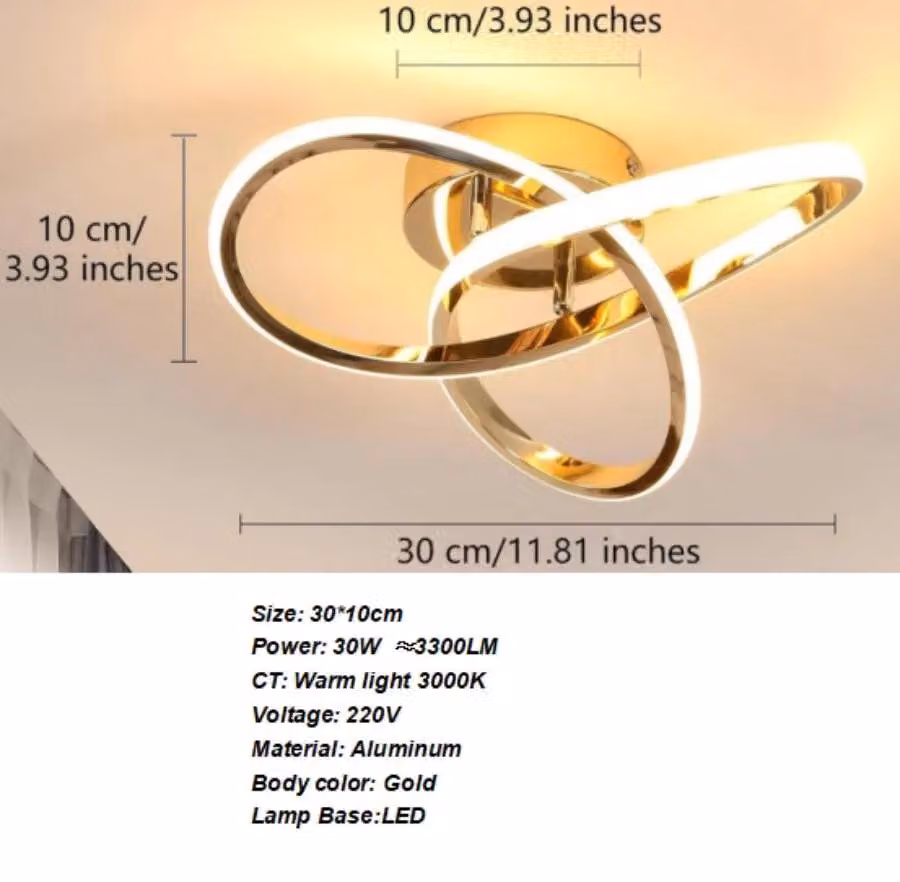 Plafoniera a LED - Modello A8351 - 2 sorgenti luminose - 21–30 W - Luce bianca fredda - 220 V - Bianco