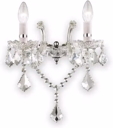 Lampada Da Parete Ideal-Lux Florian Ap2 in Metallo Cromo e Vetro Trasparente