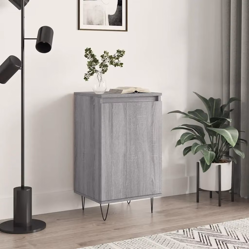 Credenza moderna vidaXL in legno multistrato e MDF, colore grigio opaco, L/P/H: 40 x 35 x 70 cm