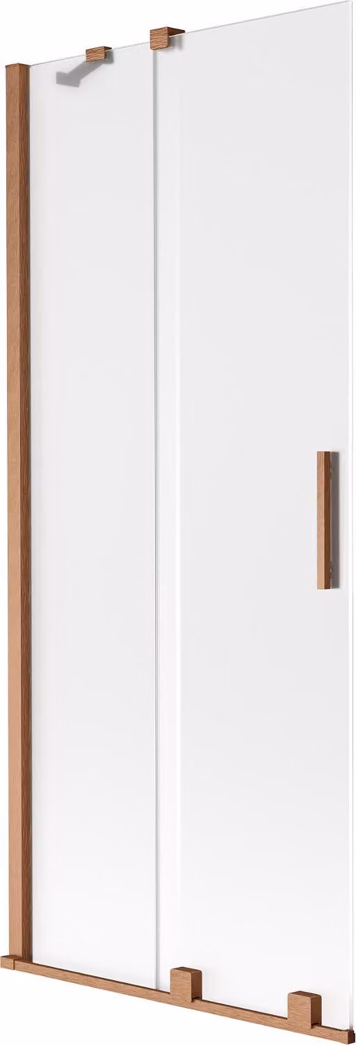 Mexen Velar paratia per vasca da bagno a 2 ante scorrevoli 80 x 150 cm, brina, rame spazzolato - 896-080-000-31-65