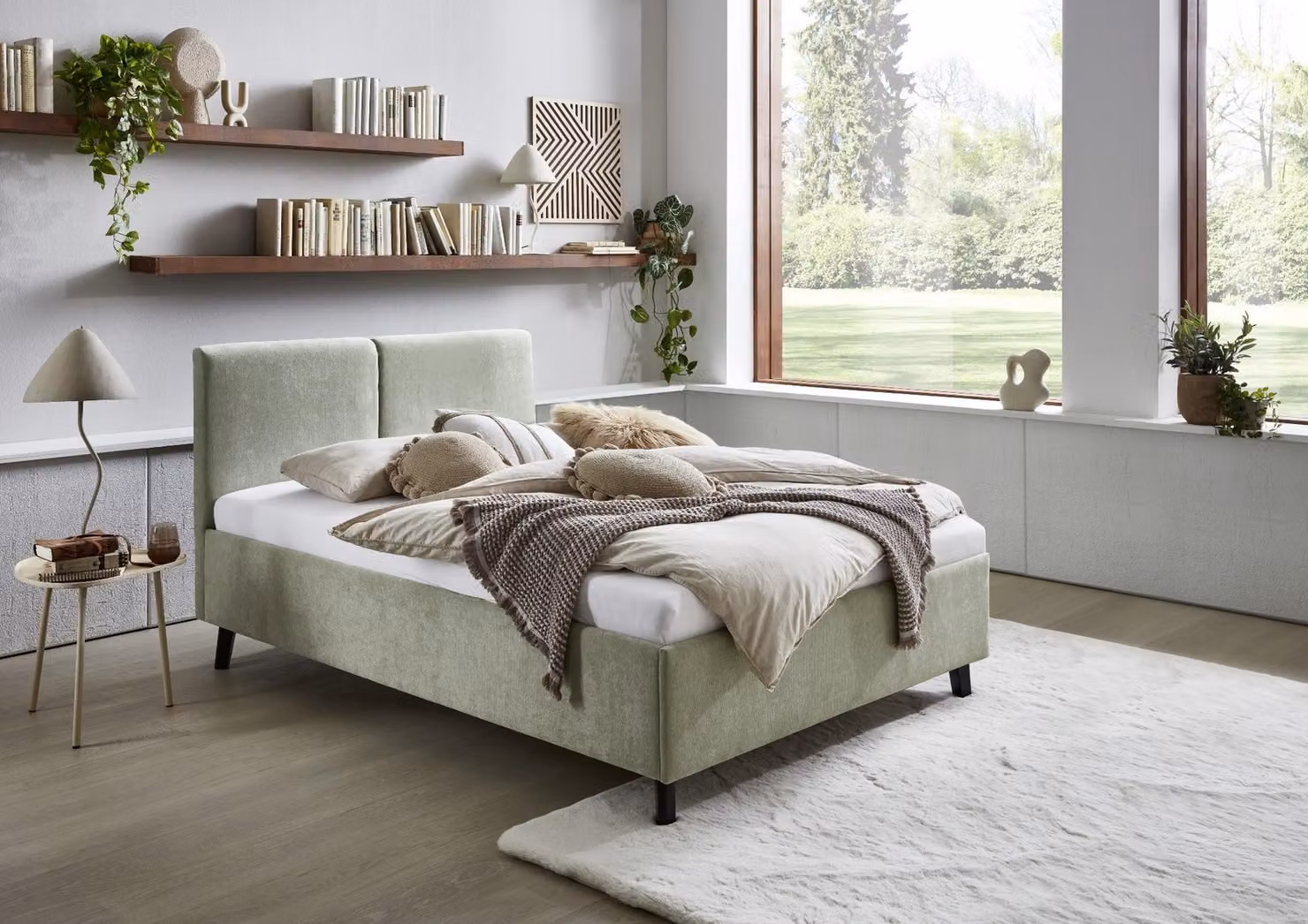 Meise Möbel Letto imbottito Pianoforte base in legno nero