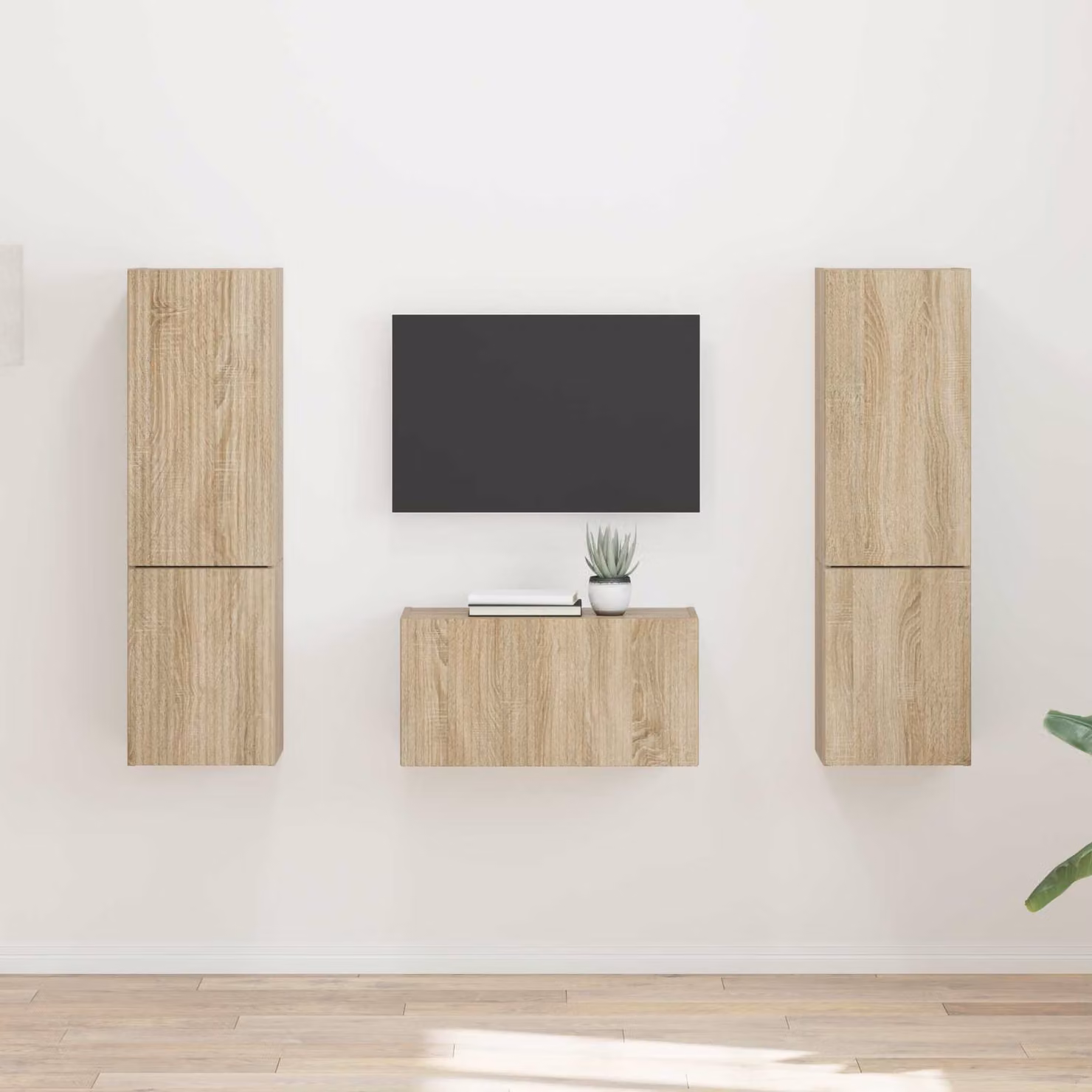Set mobile TV 5 pezzi vidaXL in legno ingegnerizzato Rovere Sonoma marrone moderno