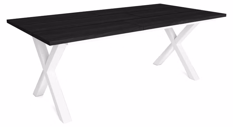 Tavolo da pranzo, 200 cm, per 10 persone, nero, stile industriale