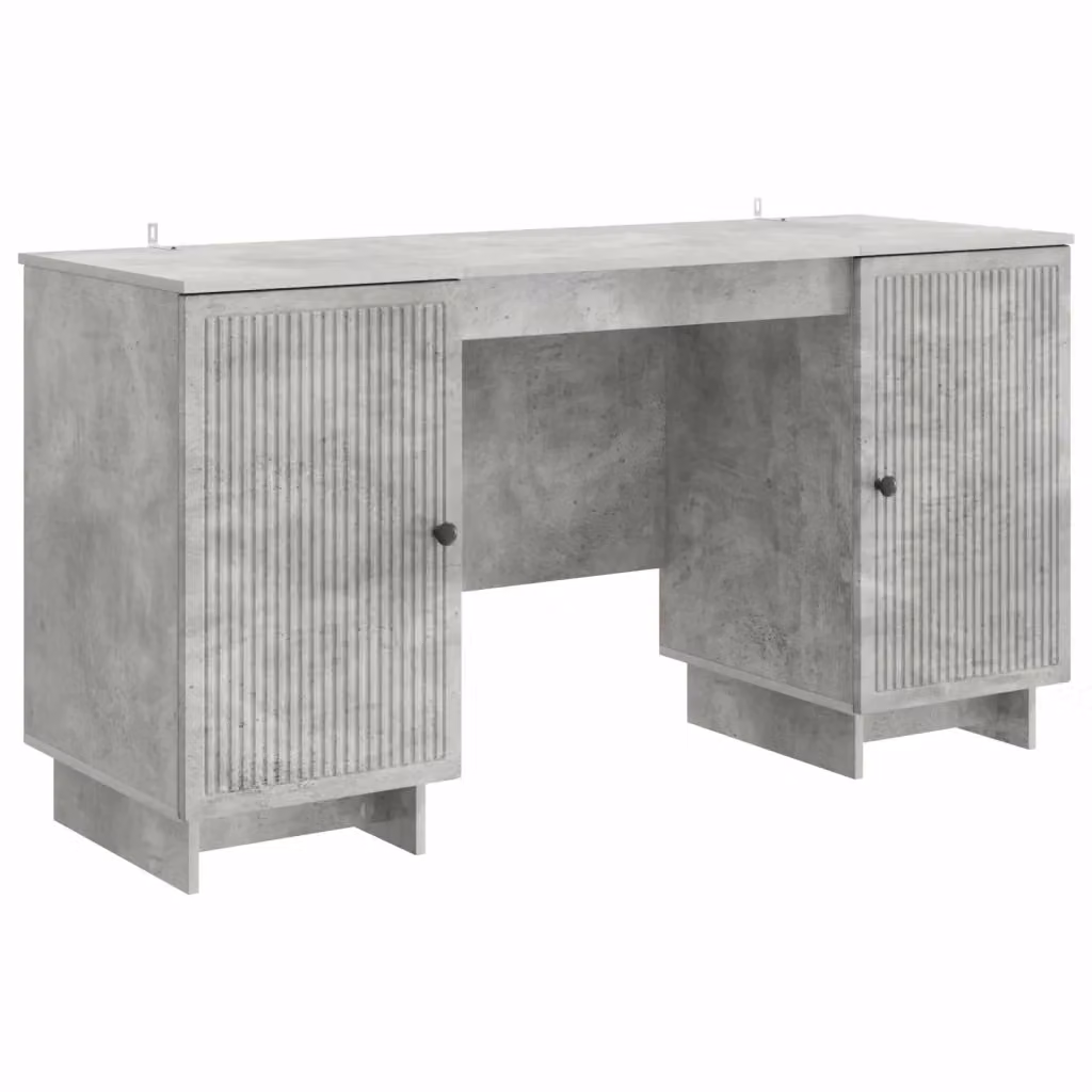 Scrivania moderna vidaXL in legno MDF grigio con piano rettangolare L: 142,5 cm, P: 60 cm, H: 75 cm – 2