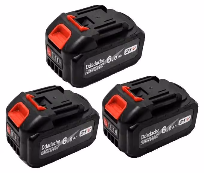 Batteria agli ioni di litio, alta capacità 6000mAh, compatibile con utensili senza fili, 21V-60AH-3 pezzi