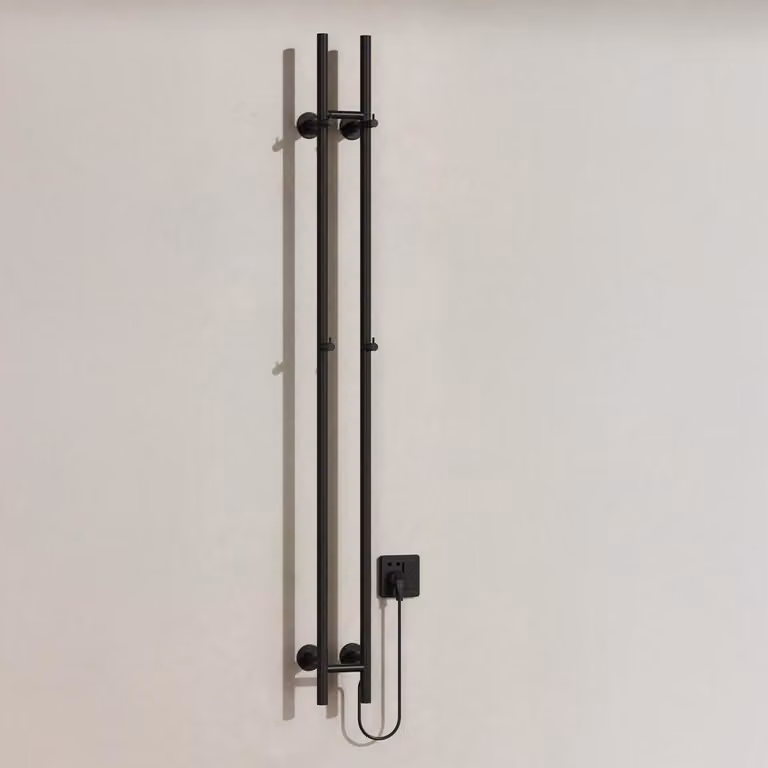 BELVIT asciugamani elettrico 150 cm doppio 120W con timer e 2 impostazioni di calore - a parete, 4 ganci, scaldasalviette elettrico per bagno
