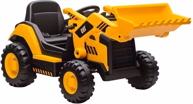 RUSPA ELETTRICA PER BAMBINI 3-6 ANNI MARCHIO UFFICIALE CATERPILLAR 12V CON TELECOMANDO, GIALLO