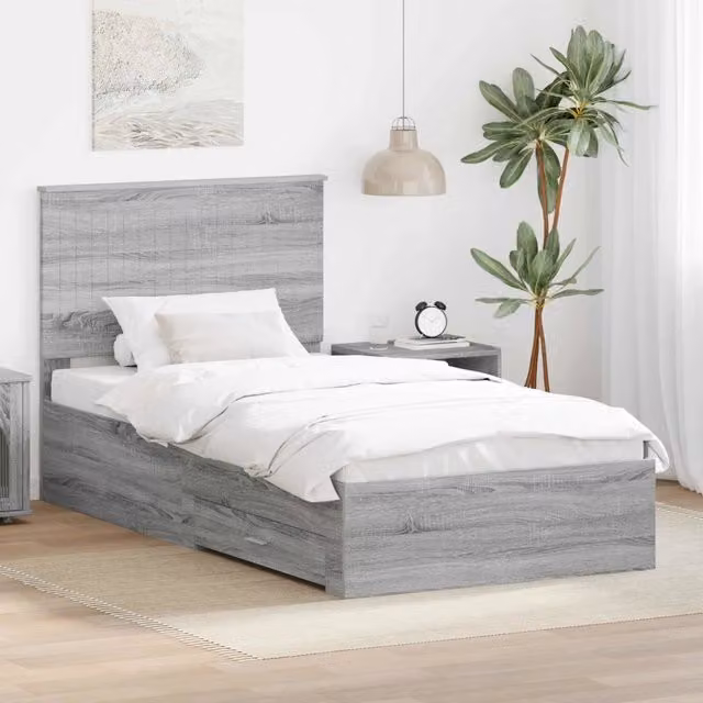 Struttura del letto con cassetto Grigio Sonoma 100 x 200 cm 3411346