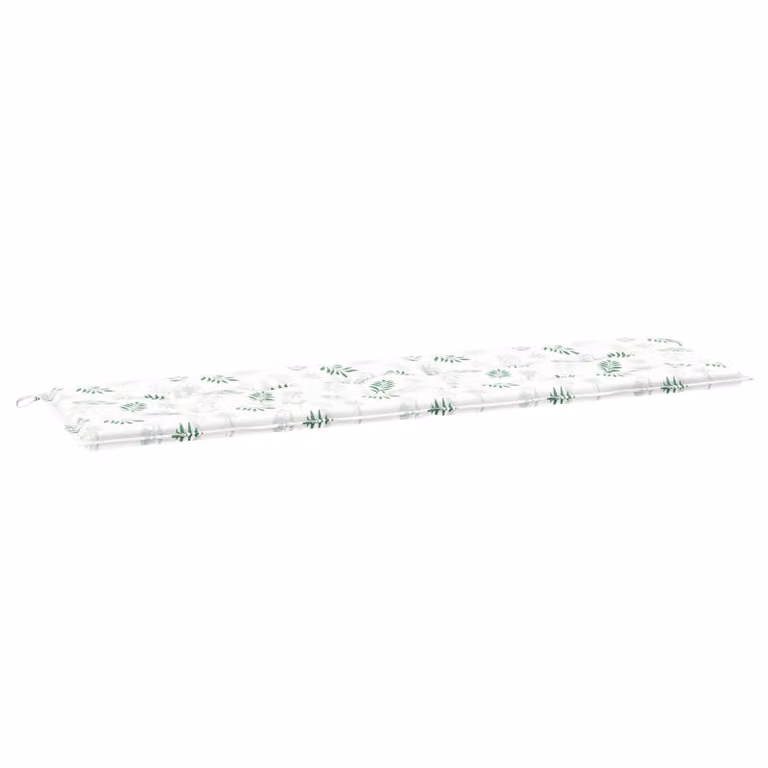 Cuscino per Panchina vidaXL Bianco in Tessuto Oxford e Schiuma con Design a Foglia, L 180 x P 50 x H 50 cm