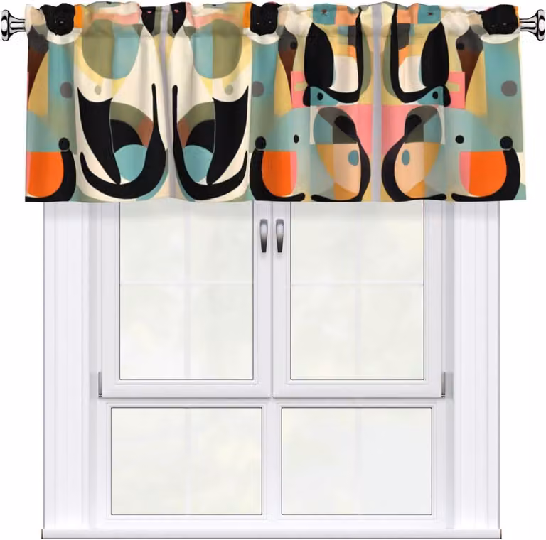 Tenda a pannello decorata con motivi moderni a tema felino, dimensioni 137,2 x 45,7 cm, facile da applicare, ideale per decorare finestre in cucine, camere da letto e altri ambienti